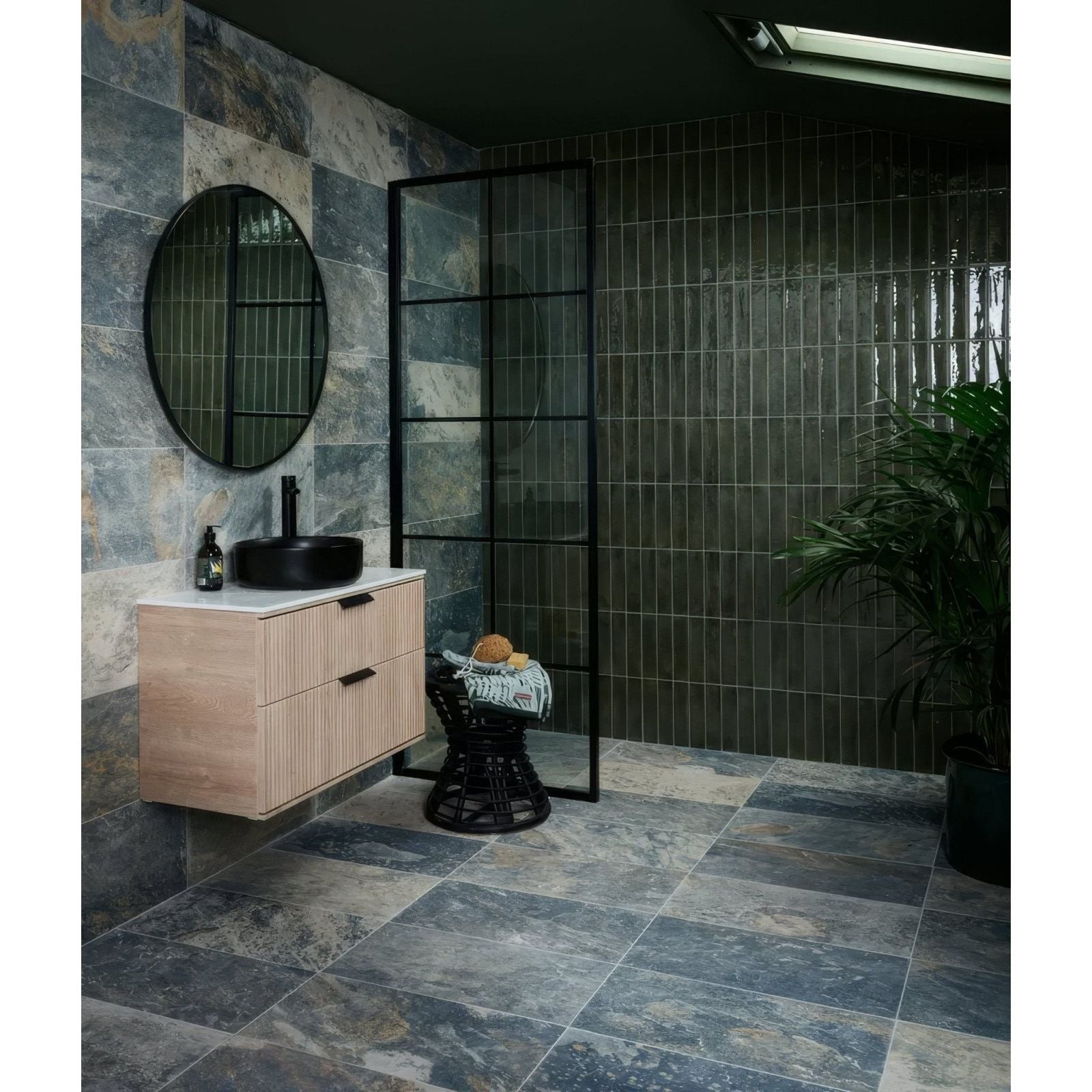 Modern black vessel sink lombok porcelain moss with sleek minimalist design and durable porcelain material