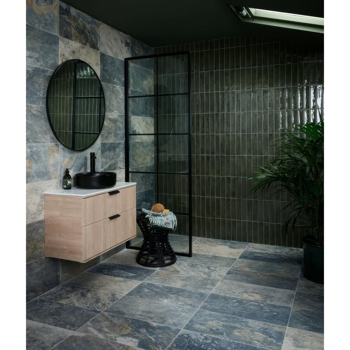Modern black vessel sink lombok porcelain moss with sleek minimalist design and durable porcelain material