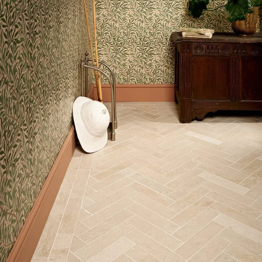 Portland Limestone Honed Parquet Wall & Floor Tile 7.5x30cm - alternate view
