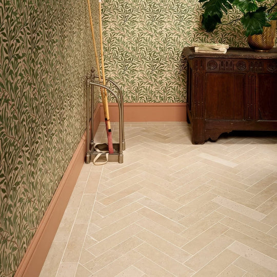 Portland Limestone Honed Parquet Wall & Floor Tile 7.5x30cm