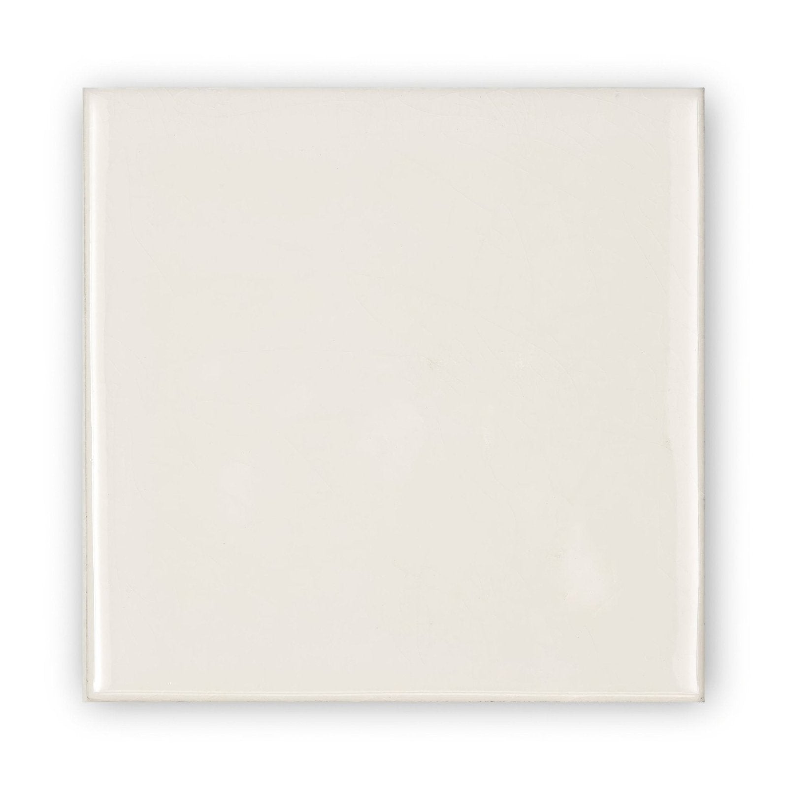 Cream-colored square ceramic tile with smooth glossy finish from provence menton square glazed tile collection