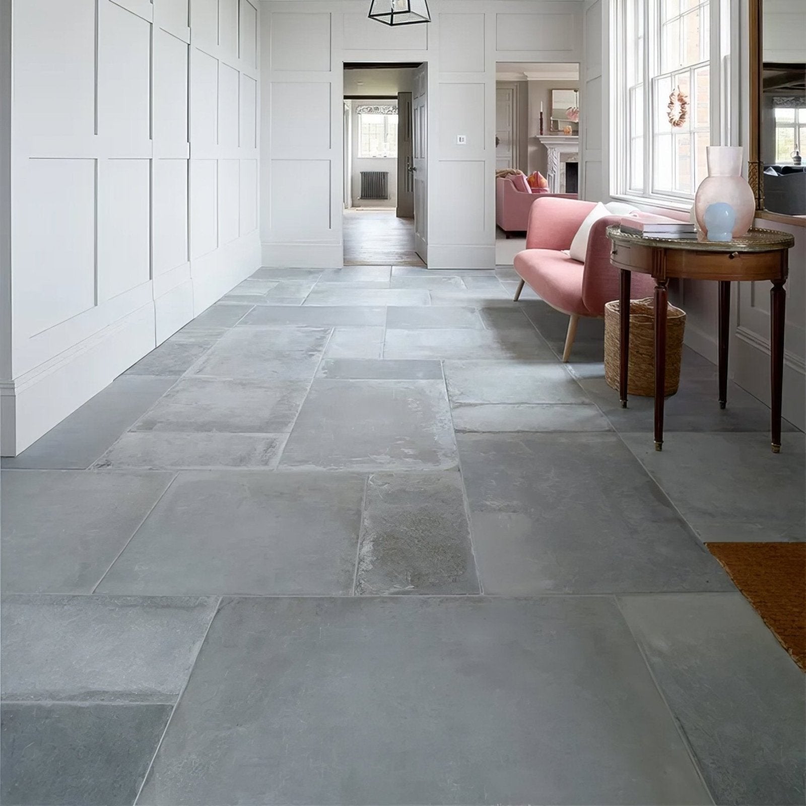 Provence porcelain cenere gray stone floor tiles with natural texture and subtle tone variations