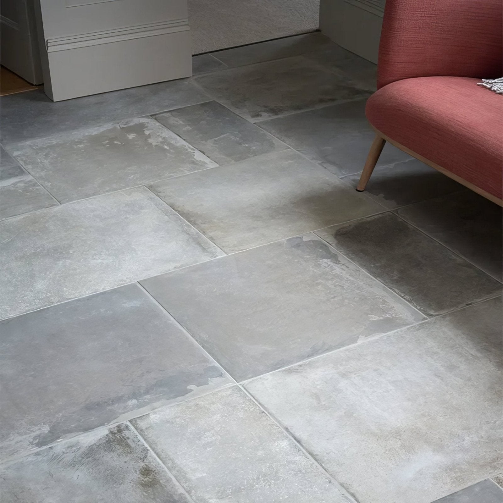 Provence porcelain cenere gray stone-effect floor tiles with matte finish and subtle tone variations