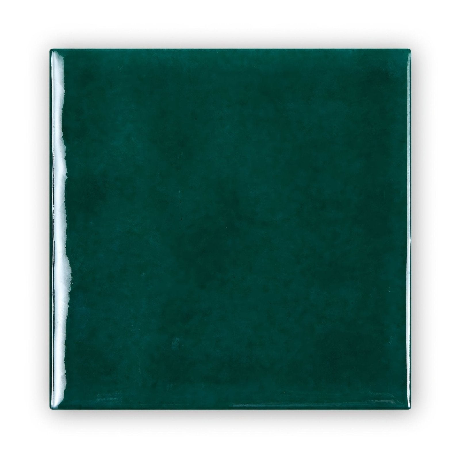 Provence valette square ceramic tile with glossy deep emerald green glaze suitable for wall and floor use