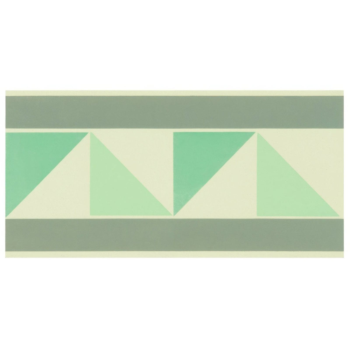 Pyrenees Border Light Grey, Light Jade and Dark Jade on White
