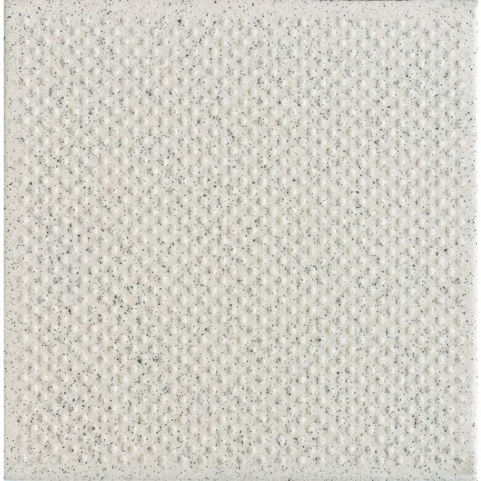 White textured quartz pinhead quarry tiles 148x148x9mm with speckled granular surface for ceiling use