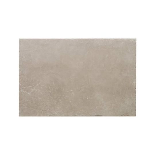 Beige stone tile quintili grey 40 x 60cm with subtle natural marble-like veining pattern for elegant flooring