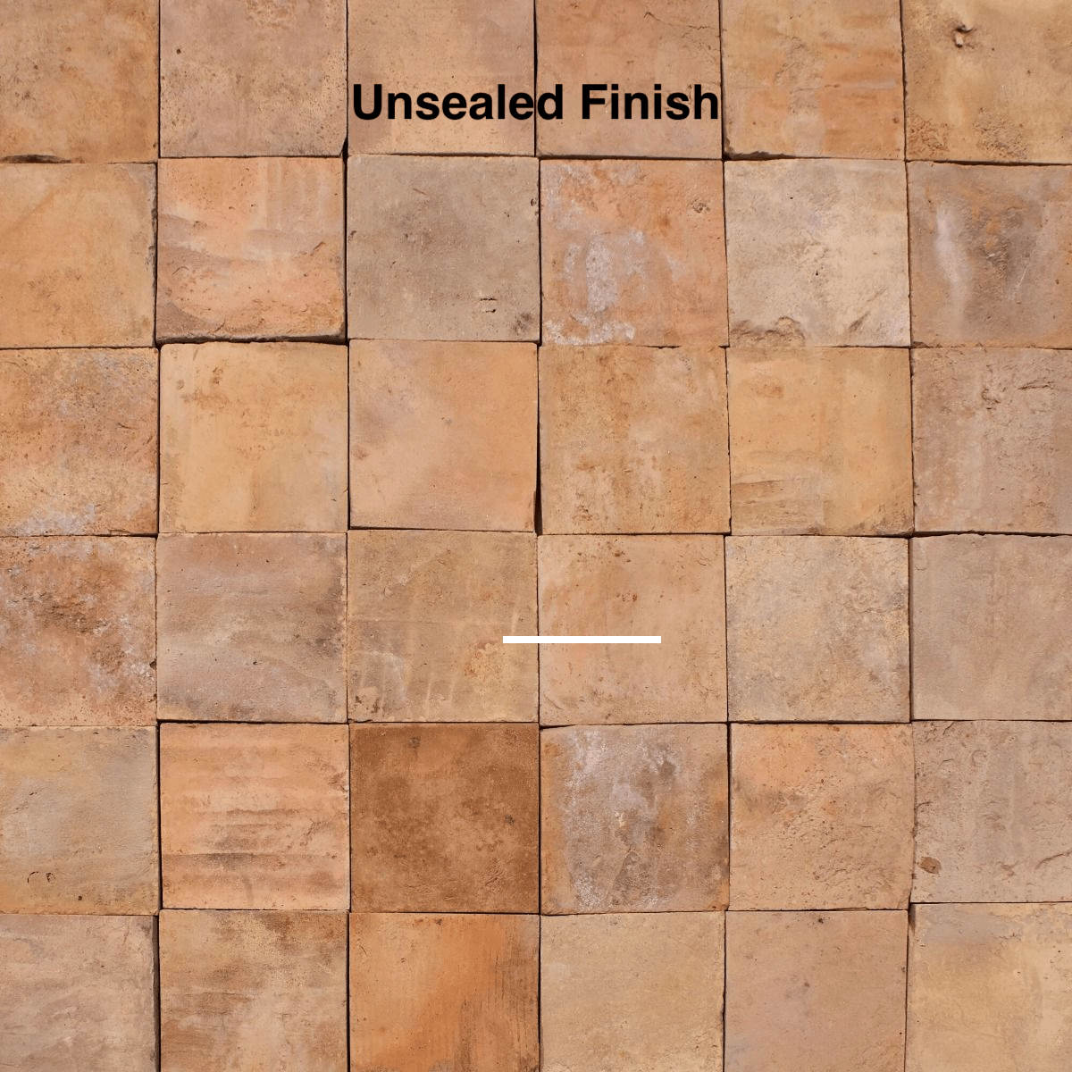 Beige and tan reclaimed terracotta square tile 15x15 with natural unsealed stone finish for flooring and walls