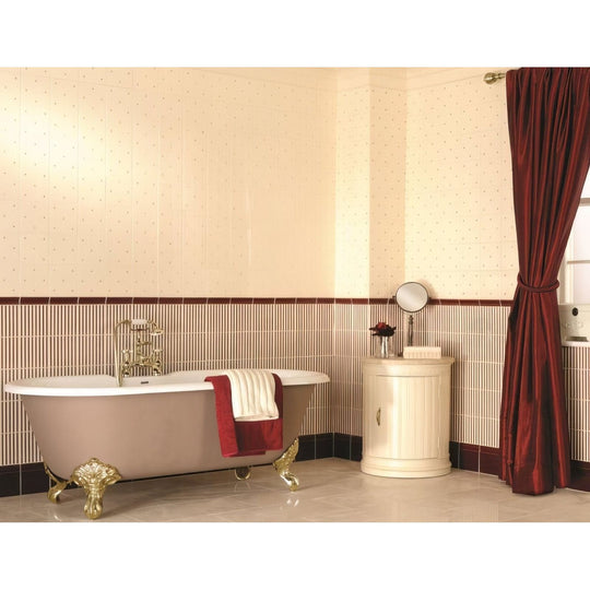 Regency Stripe Burgundy on County White - alternate view