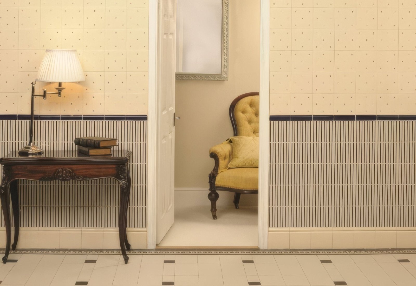 Regency Stripe Royal Blue On County White