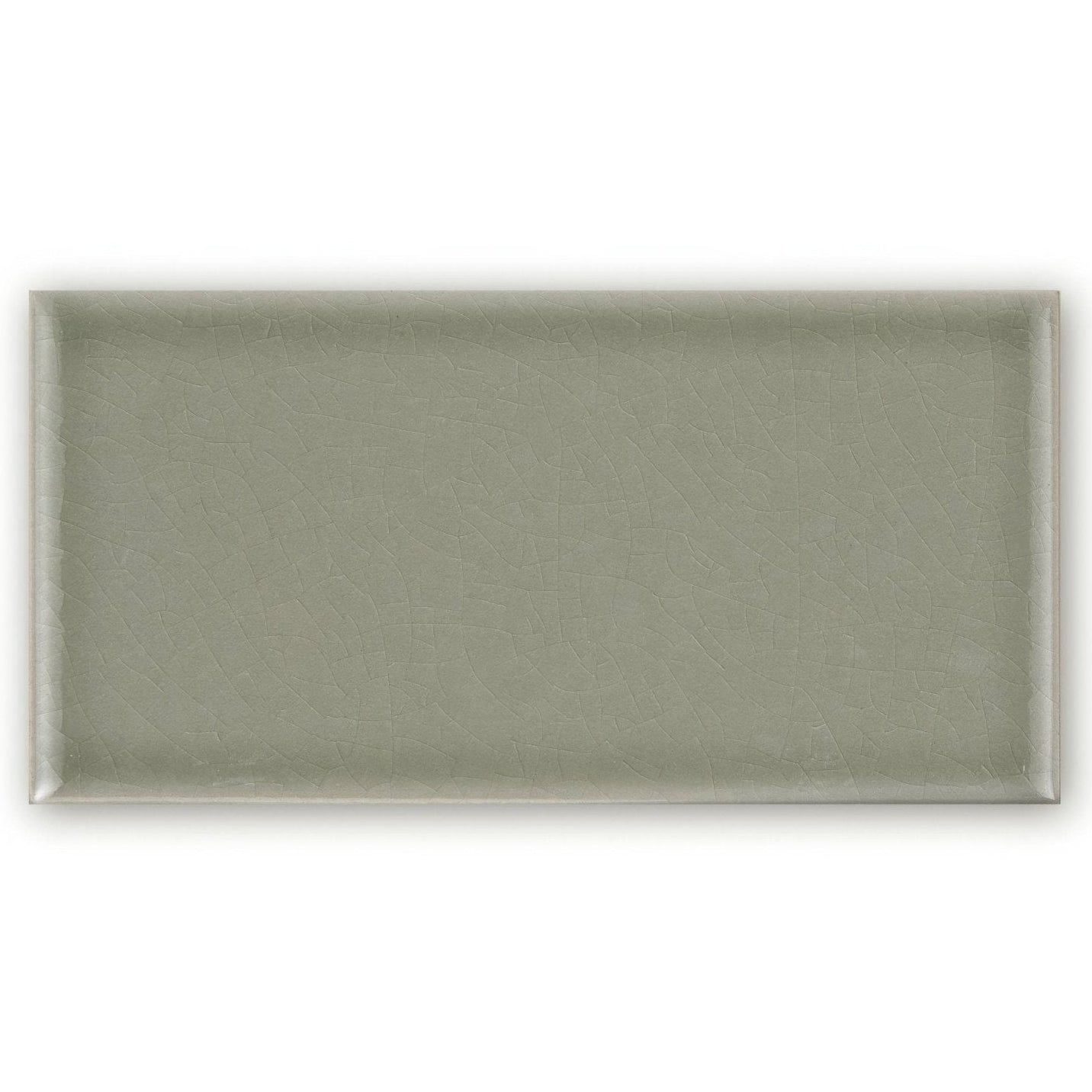 Retro metro Gloucester Road glazed tile rectangular sage green ceramic with matte finish and subtle texture