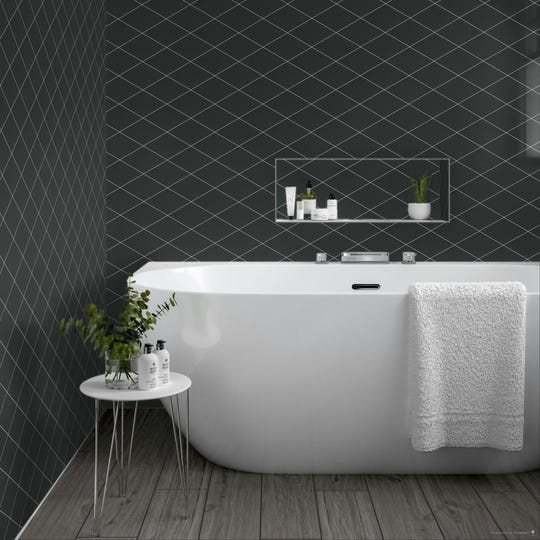 Rhomboid Steel Ceramic Wall & Floor Tile - alternate view