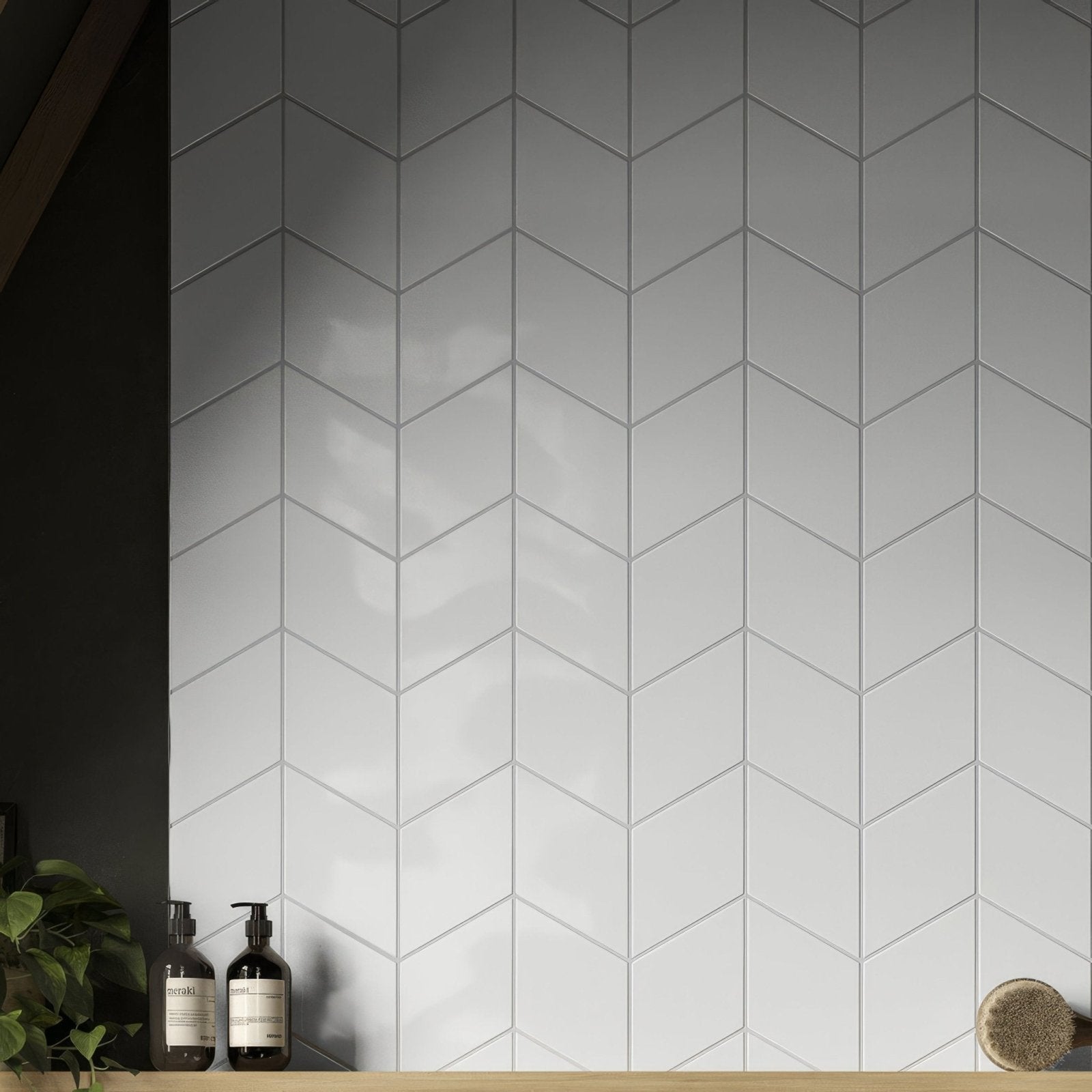 Rhomboid White Ceramic Wall Tile