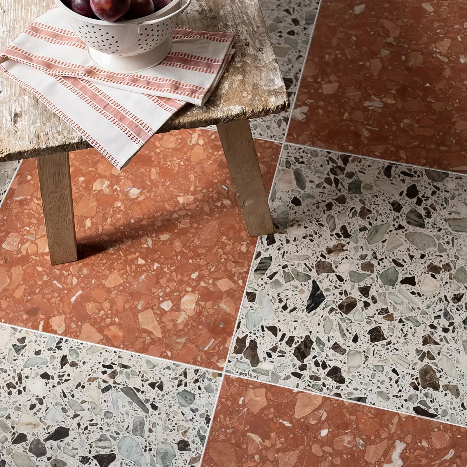 Rialto Terrazzo Santa Croce Honed Tile 60x60cm – close-up detail