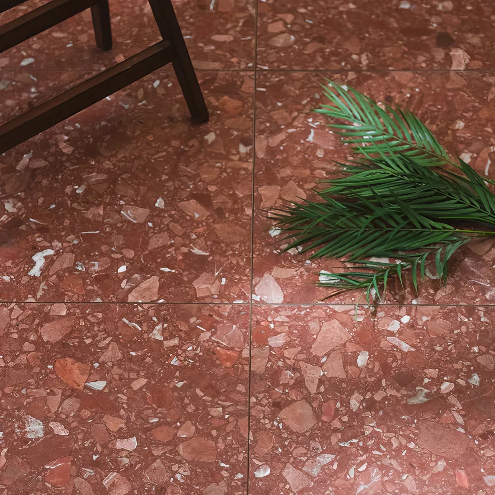 Rialto Terrazzo Santa Croce Honed Tile 60x60cm in a bathroom setting