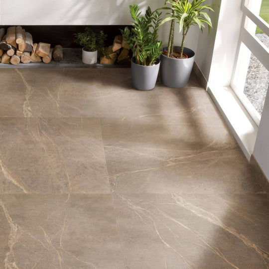 Beige marble effect floor tiles rimini ivory 60 x 60cm with subtle golden veining for elegant interiors