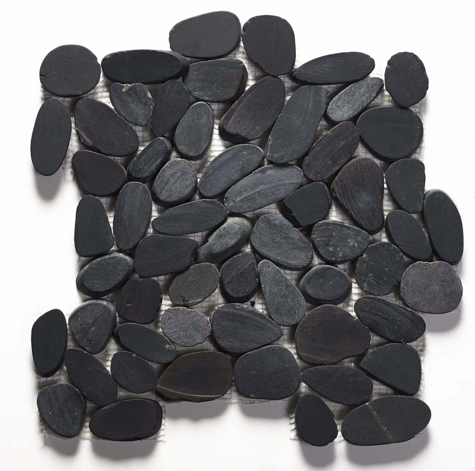 Riverstone Black Flat Cut Pebble Mosaic