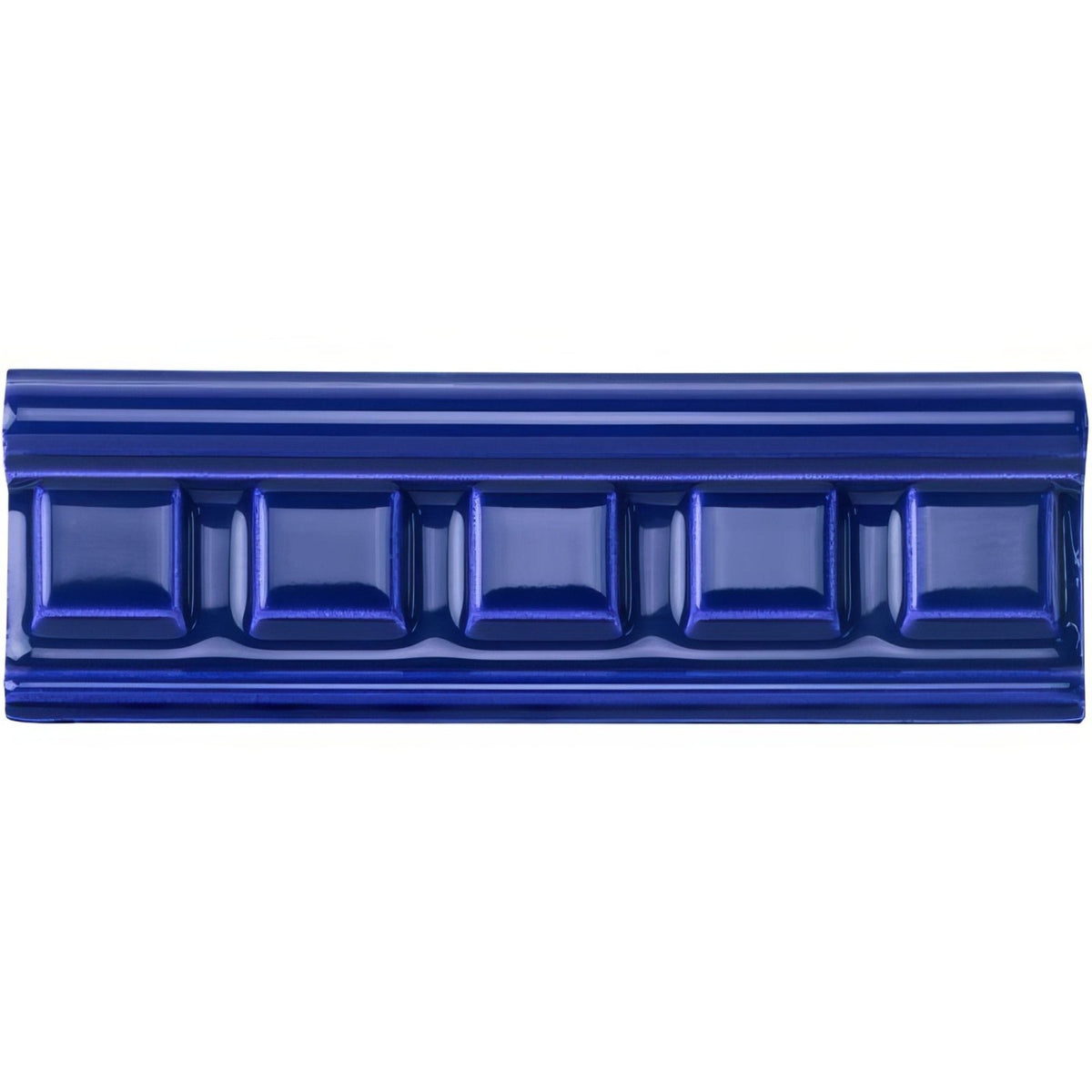 Royal Blue Dentil Moulding Ceramic Wall Tile 152x50mm - Gloss