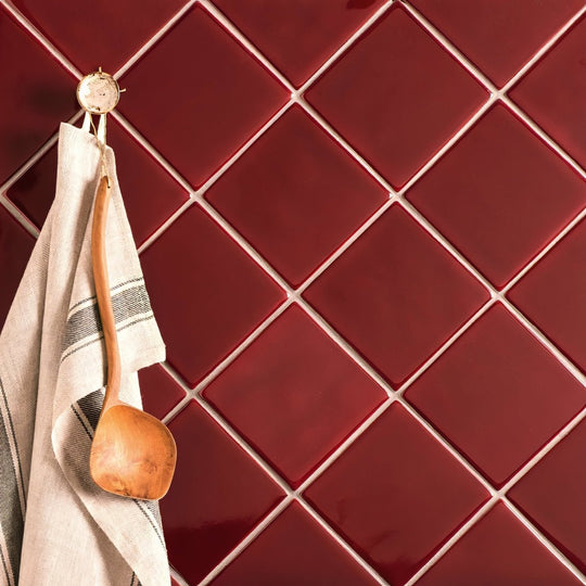Ruby Field Tile - Ceramic - Satin - Red