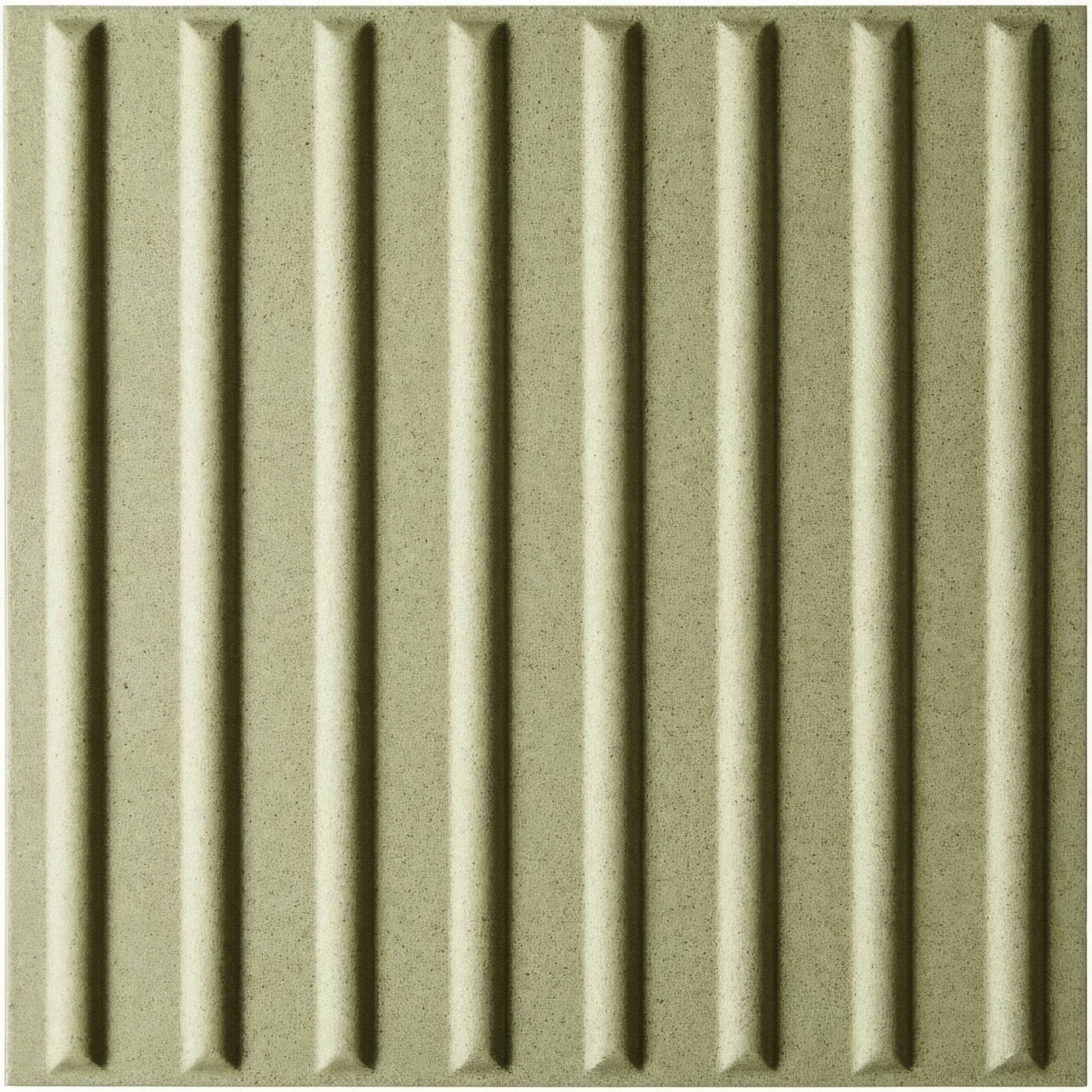 Olive-green textured sand tactile corduroy quarry tile 400x400mm with vertical ribbed design