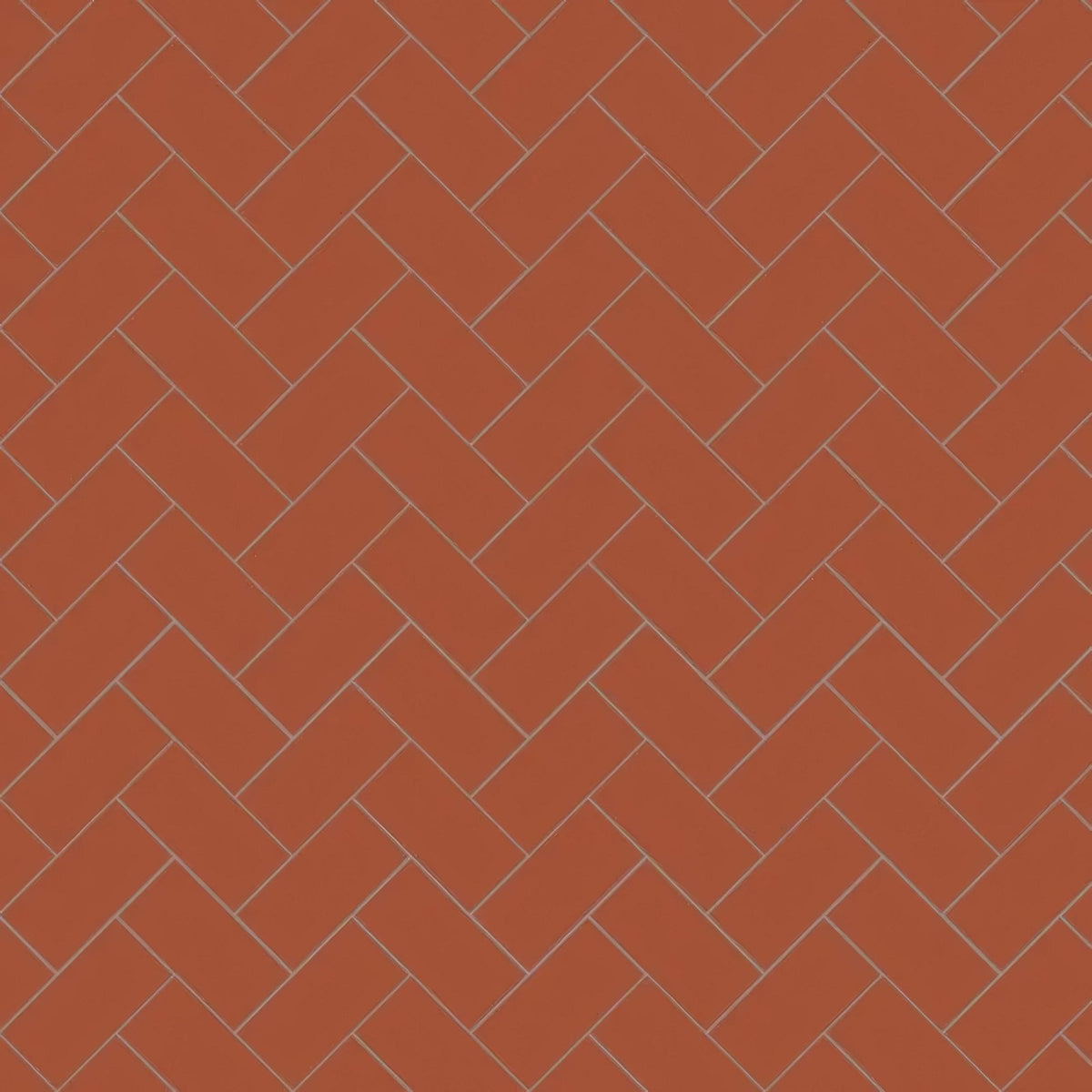 Scarborough red terracotta tiles arranged in a red herringbone pattern for flooring and walls