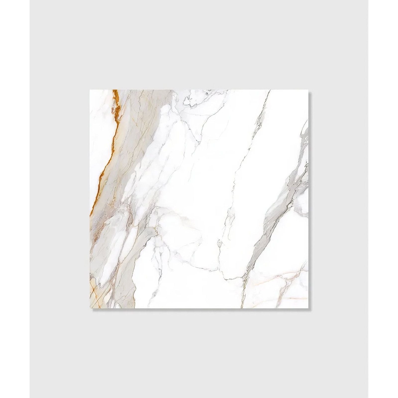 White marble sculpture grande porcelain tile with elegant gold and gray veining for sophisticated interiors
