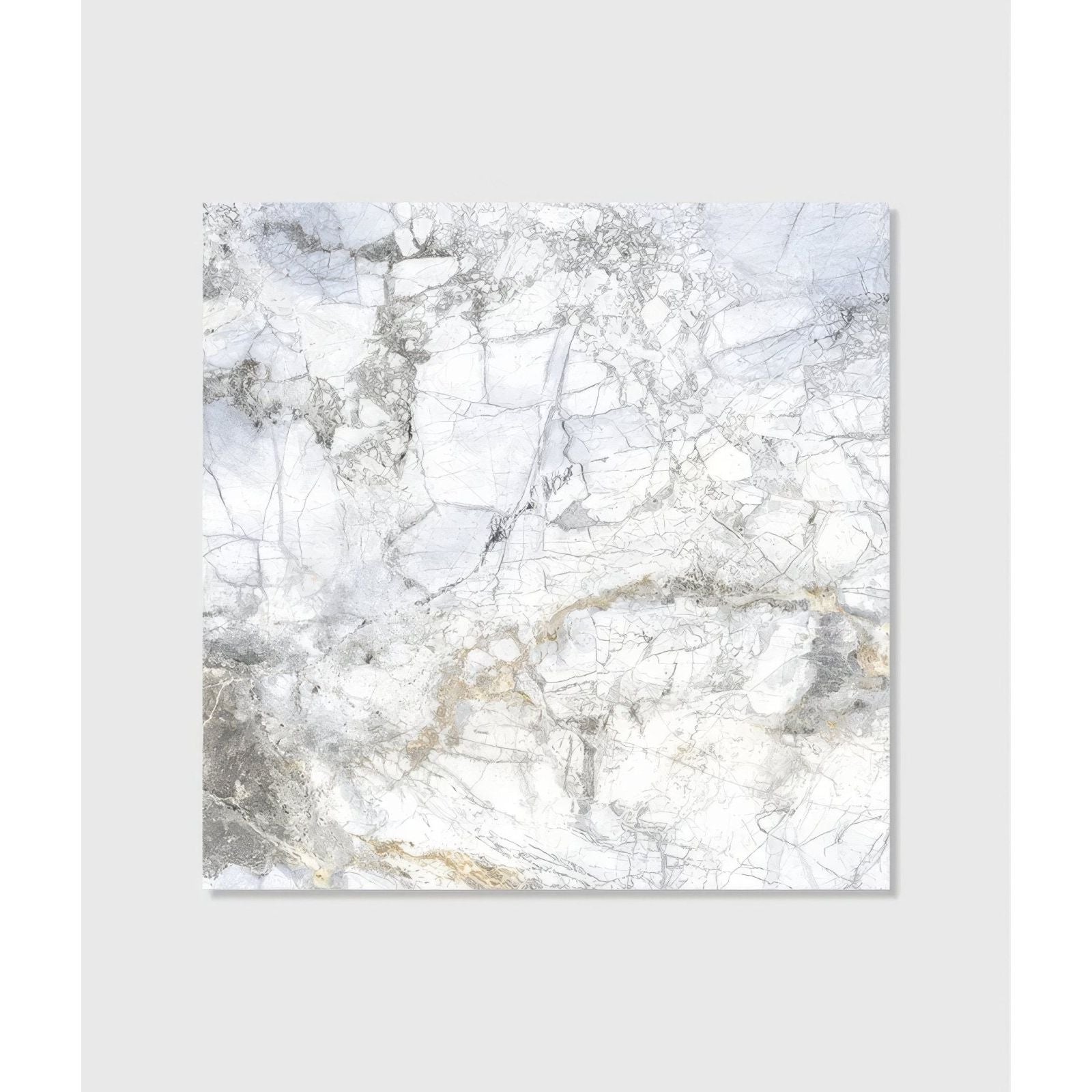 Sculpture Grande Porcelain Invisible Blue white marble-effect porcelain panel with grey and gold veining