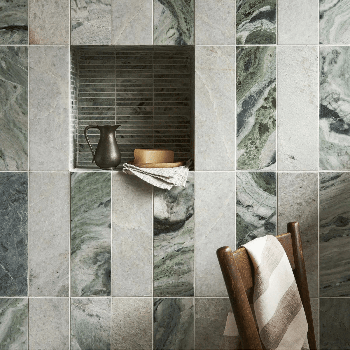 Seaspray Green Marble Tile 10 x 30cm