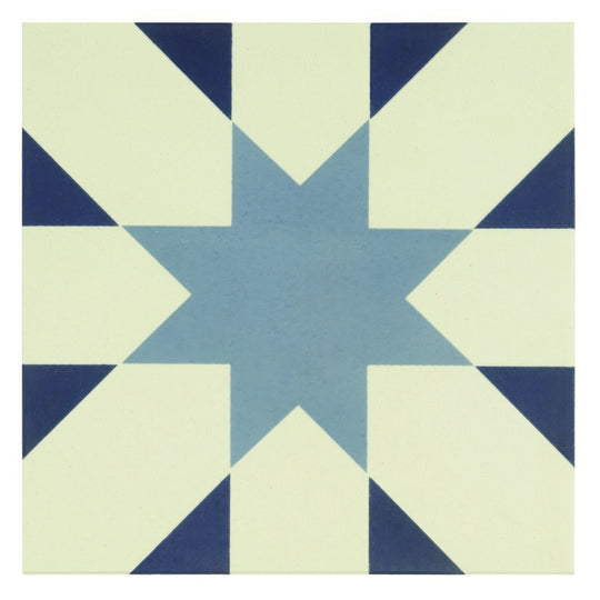 Seville Light Blue and Dark Blue on Dover White