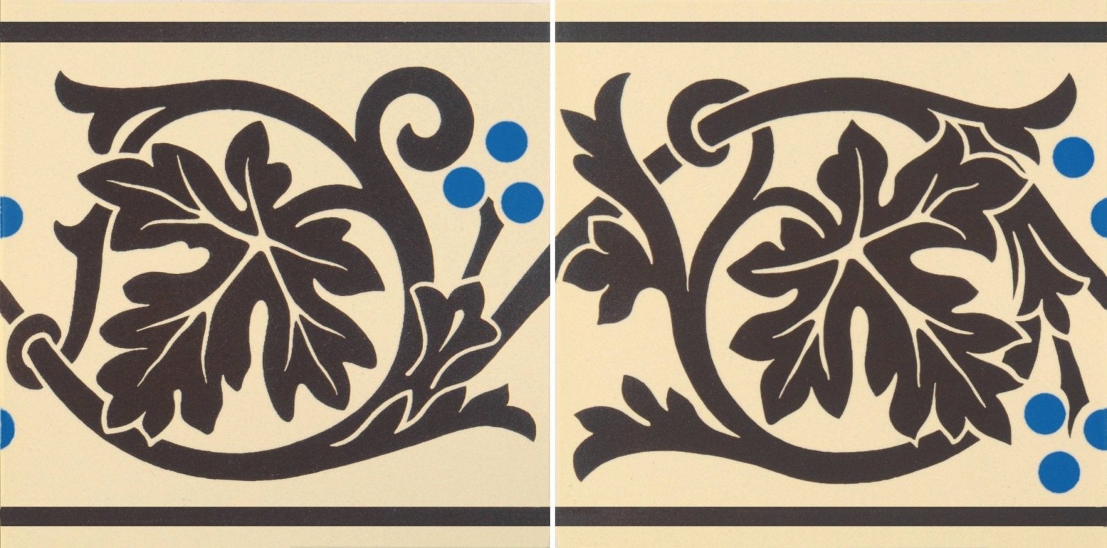 Shaftesbury 2 Tile Border Brown on White