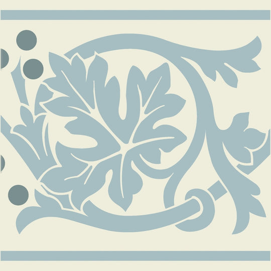 Shaftesbury 2 Tile Border Grey on Dover White