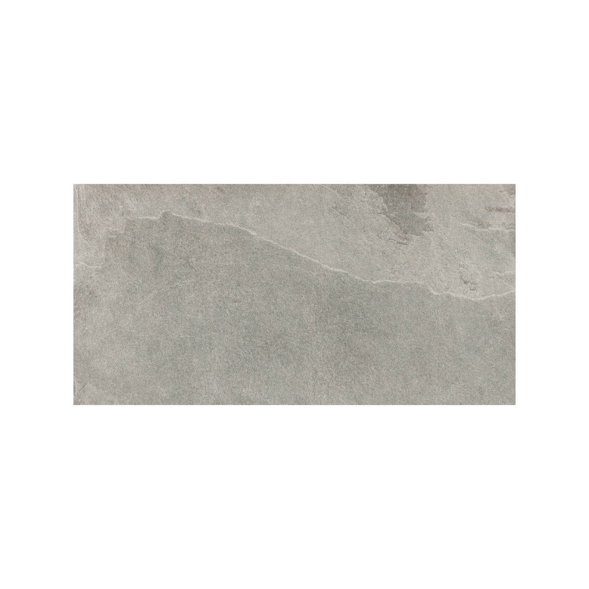 Shale light grey 30 x 60cm gray stone effect tile with subtle veining and a matte finish for wall and floor use
