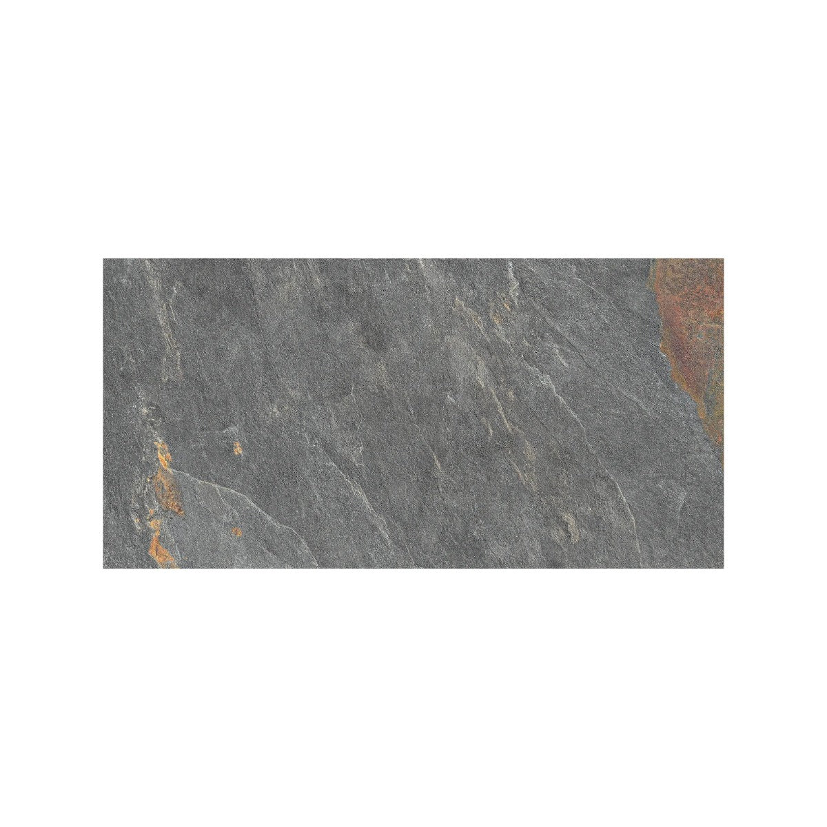 Dark gray slate tile shale multi 60 x 120cm with subtle golden and reddish brown veining for flooring and walls