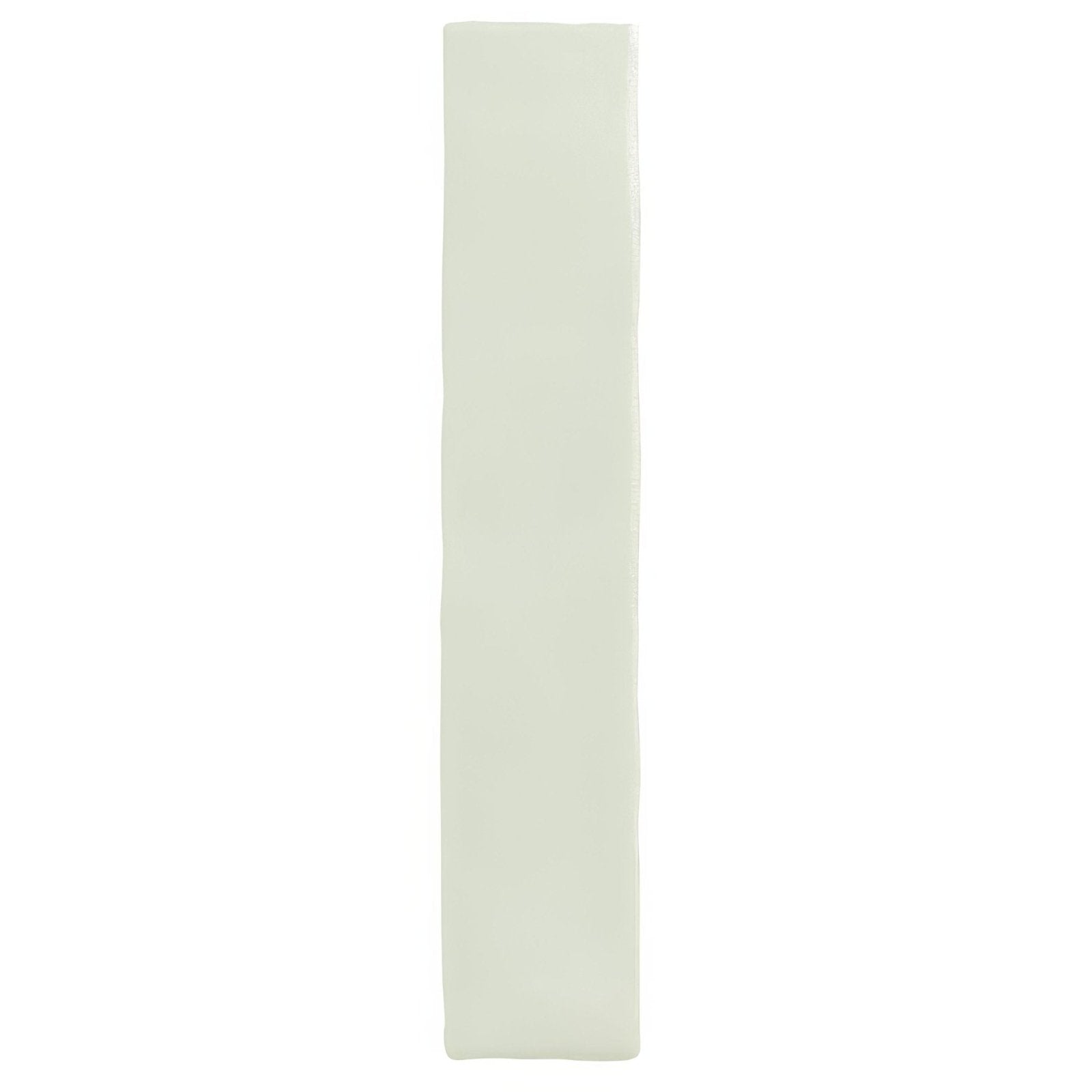 A sleek off-white sherbet green brick 5x25cm tile with a smooth glossy finish ideal for wall decoration