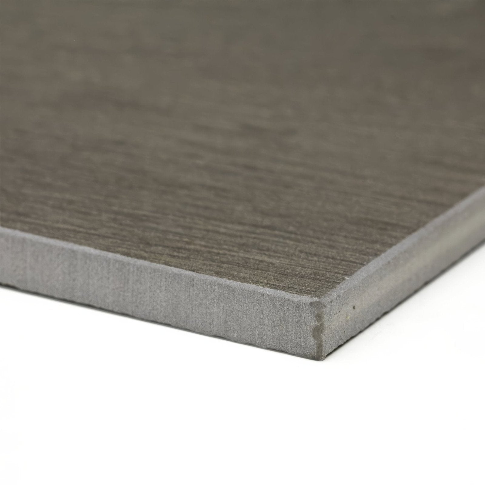 Sherwood Rowan 20 x 120cm gray faux wood plank with subtle grain texture and smooth slightly raised edge