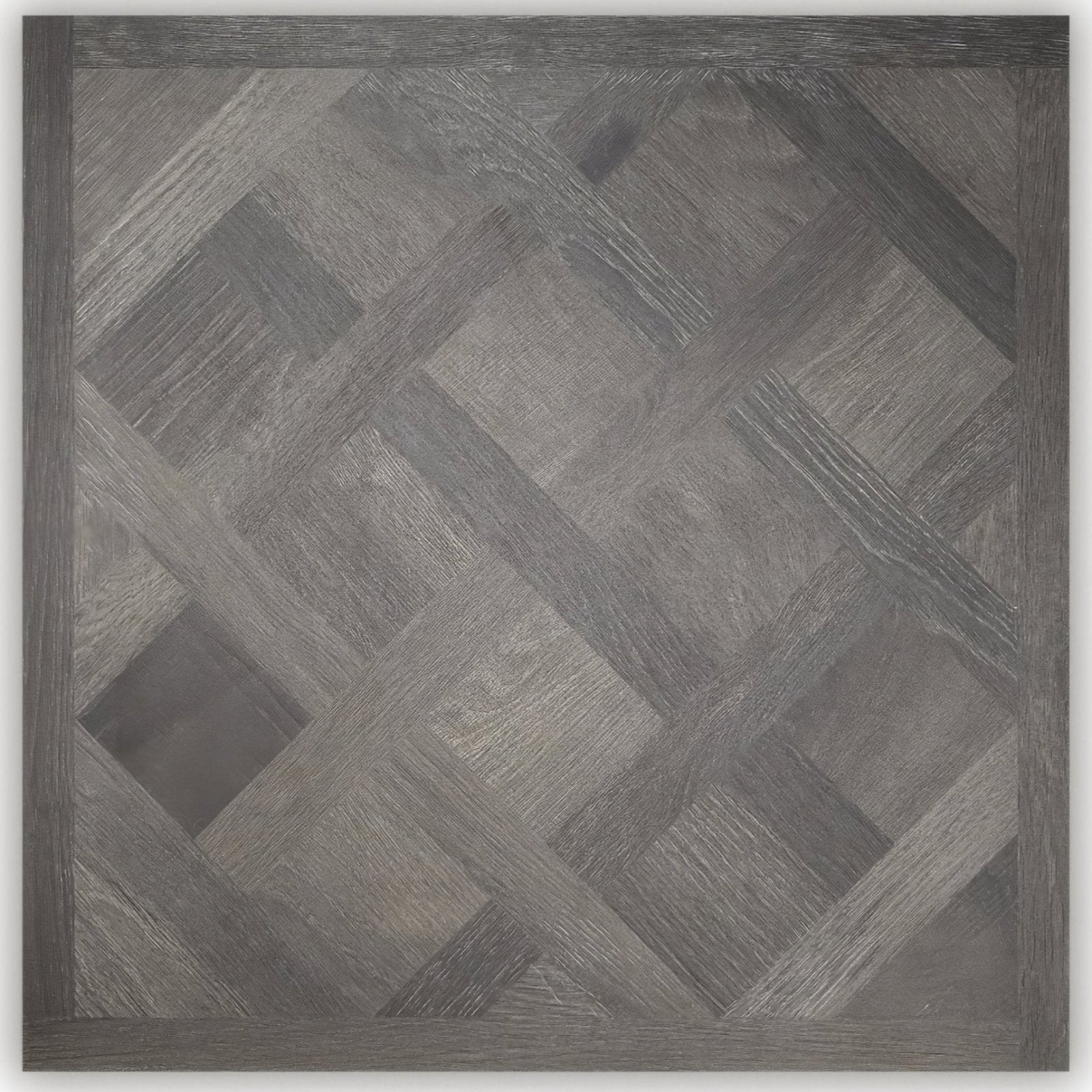 Dark gray wood-look parquet flooring with herringbone pattern sherwood rowan 80 x 80 cm tile