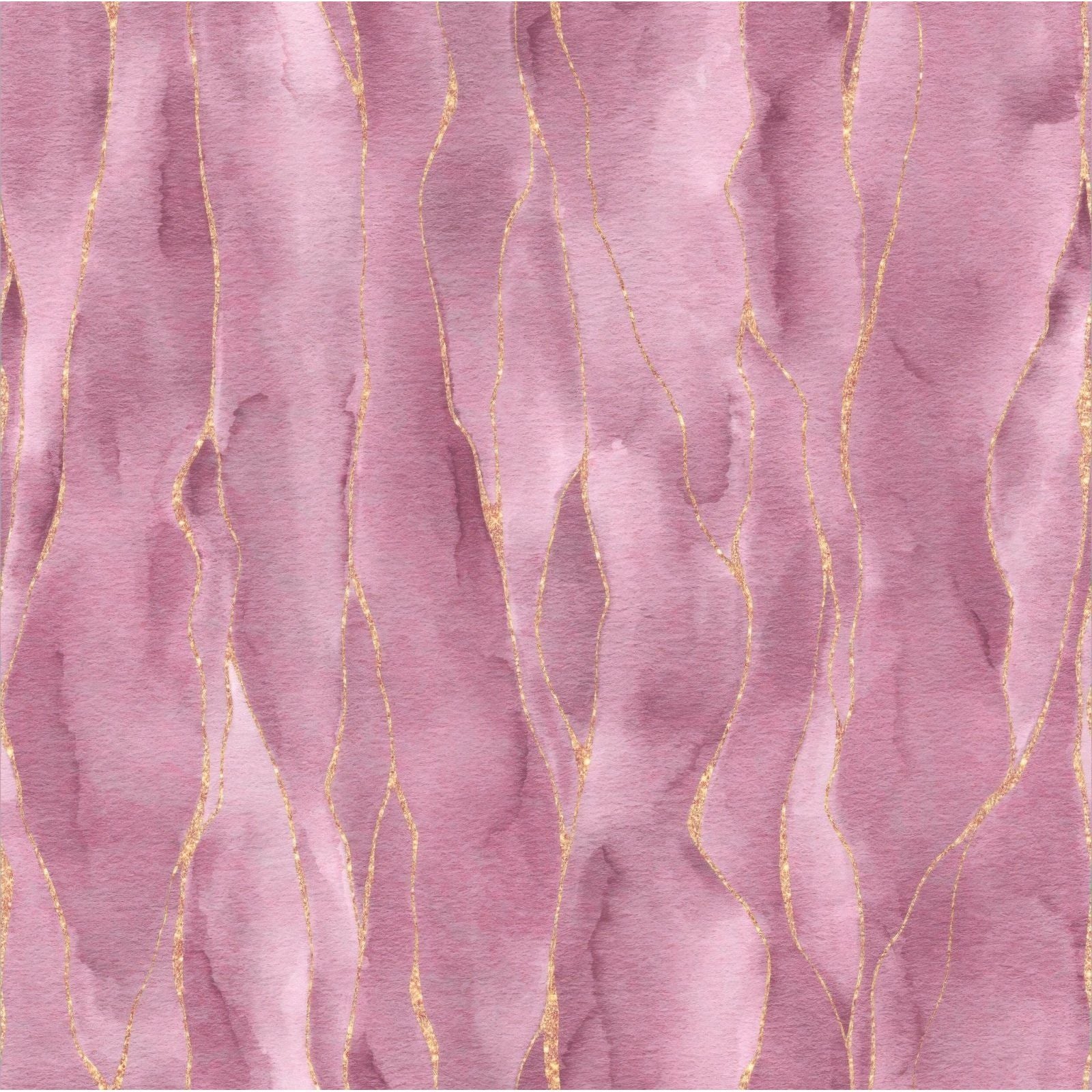 Shower panel kintsugi pink with pink watercolor textured surface and delicate gold foil lines for bathroom decor