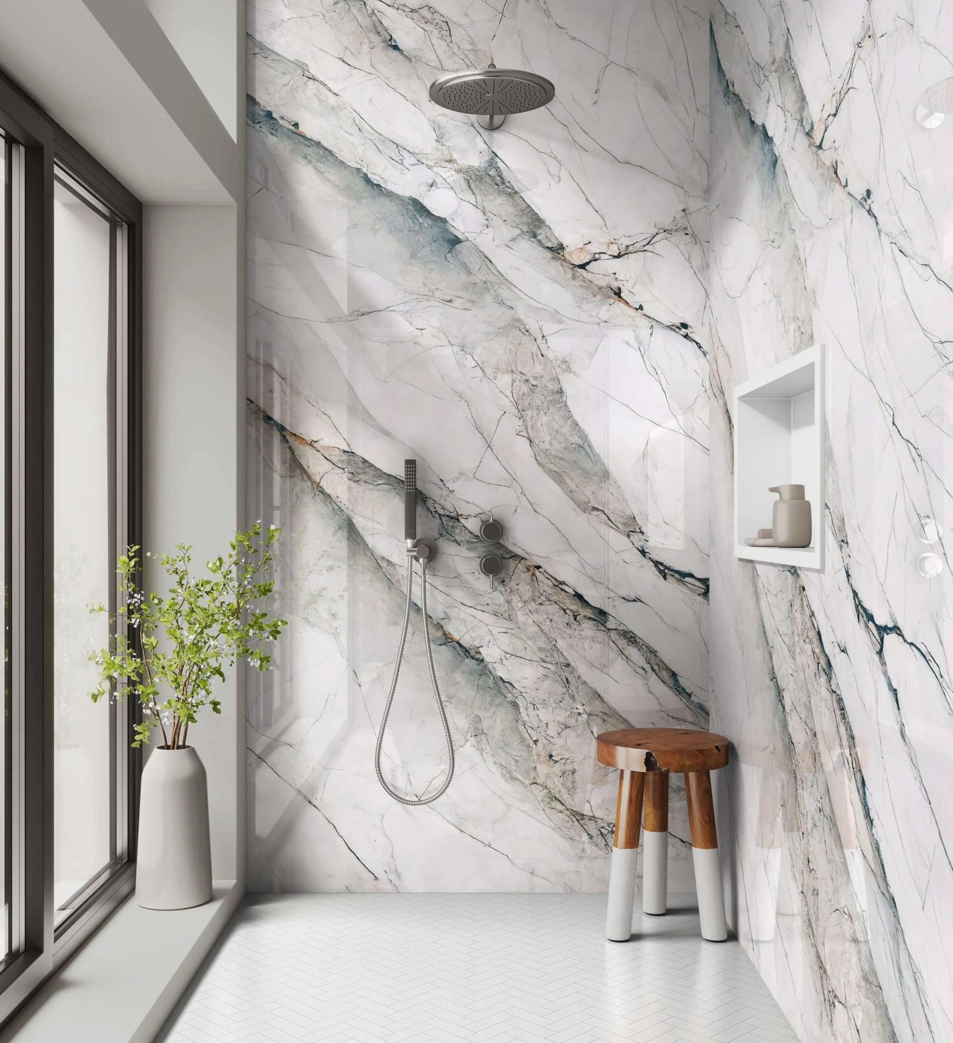 Shower Panel Lamura Veined Marble