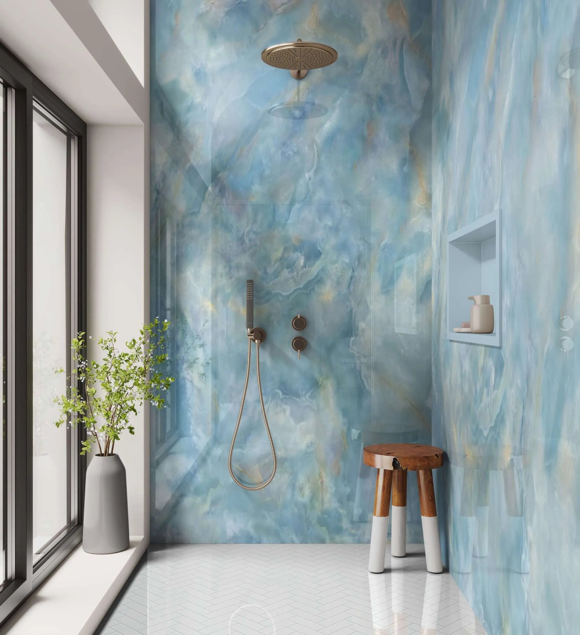 Shower Panel Onyx Crystal Carte D’Or Blue