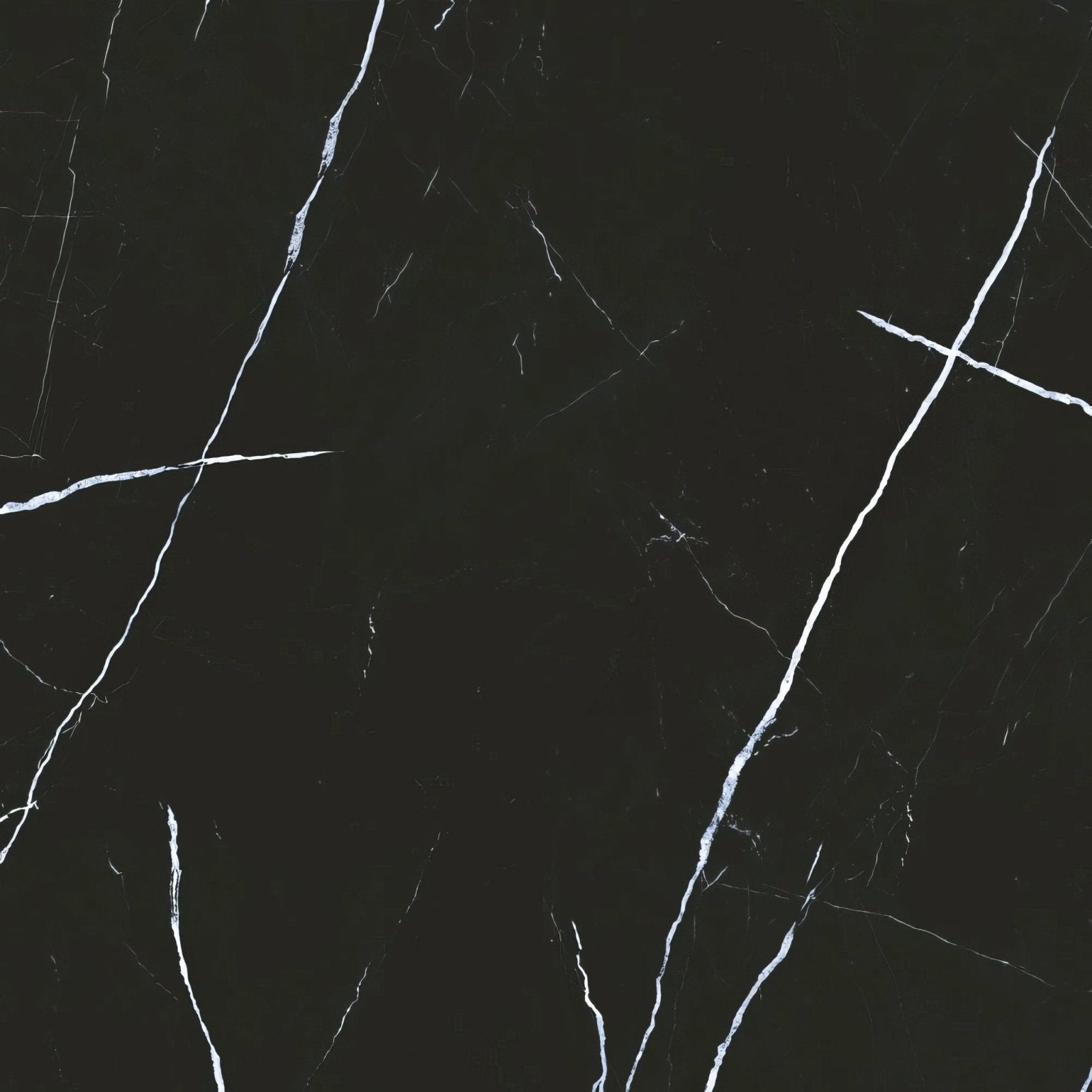 Black marble surface with striking white veining in siena 1815 negro polished tile