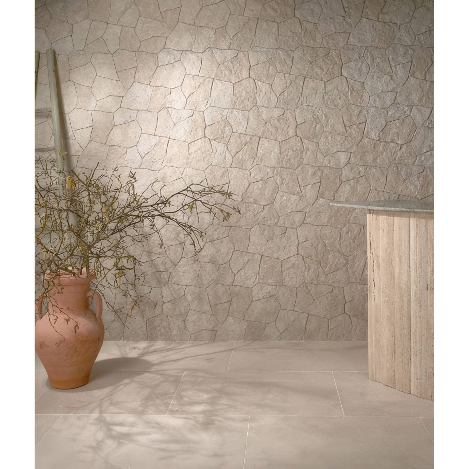 Sierra Porcelain Textured beige stone-effect porcelain tile