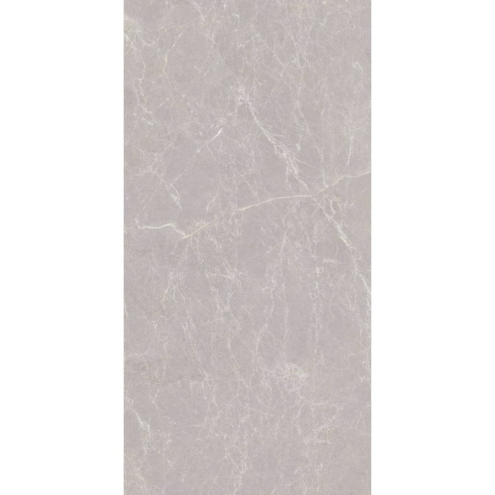 A sleek light gray marble-effect signature Murano pearl gloss tile with subtle veining for elegant interiors