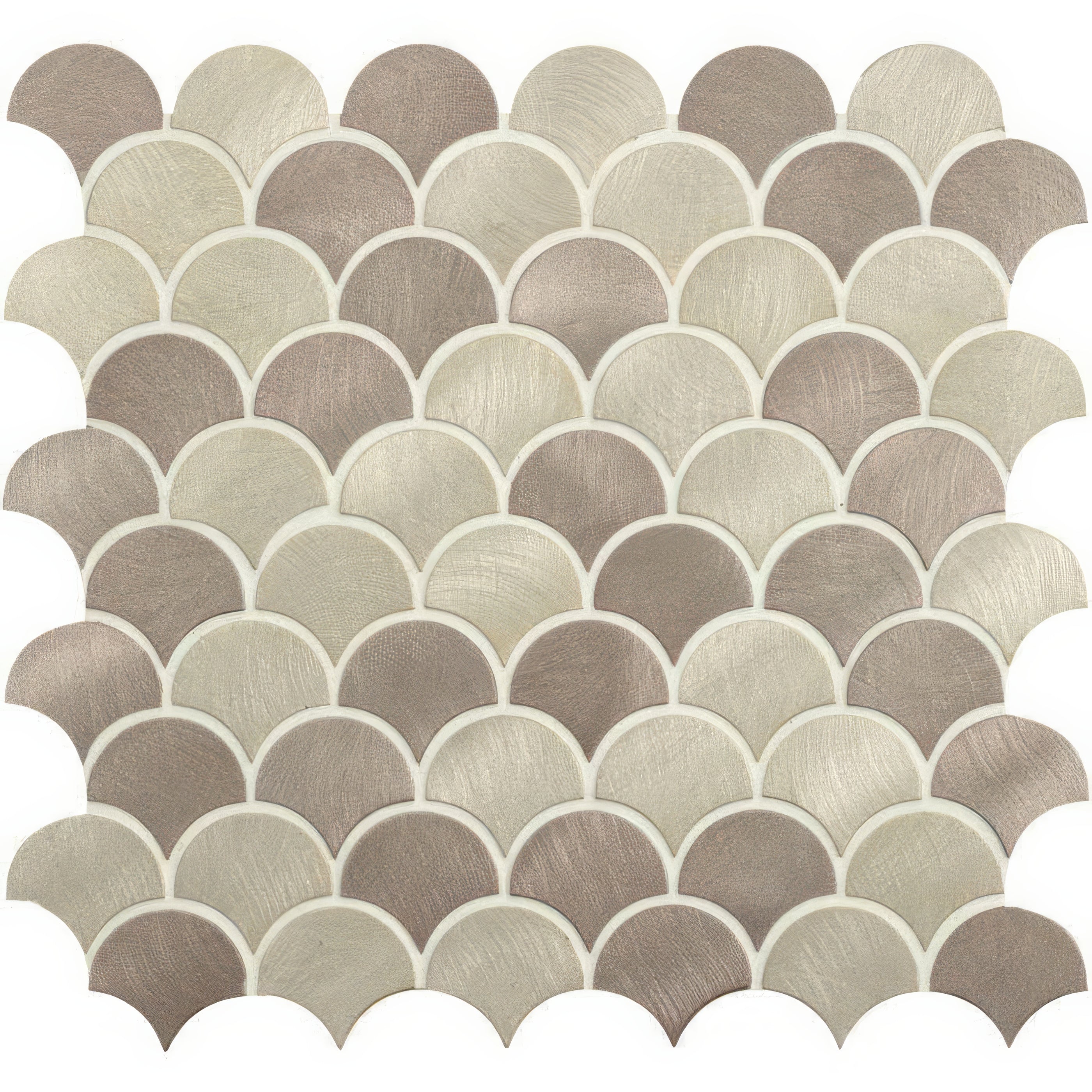 Skoll Beige Mix Scale Aluminium Mosaic - Hyperion Tiles