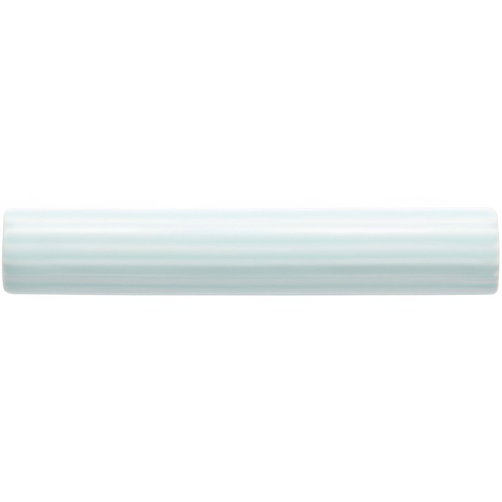 A sleek light blue matte ceramic tile with subtle horizontal ridges from southwold bundled reed collection