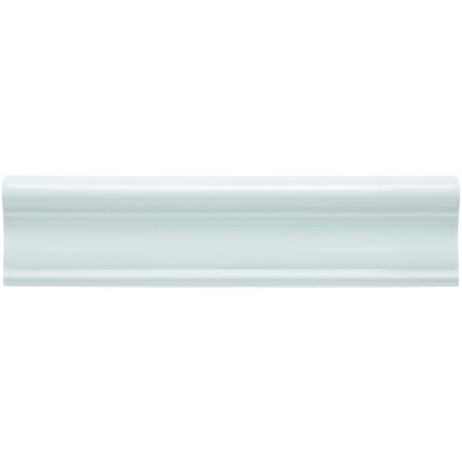 A sleek glossy white ceramic tile southwold clarence with a smooth curved profile and subtle horizontal ridges