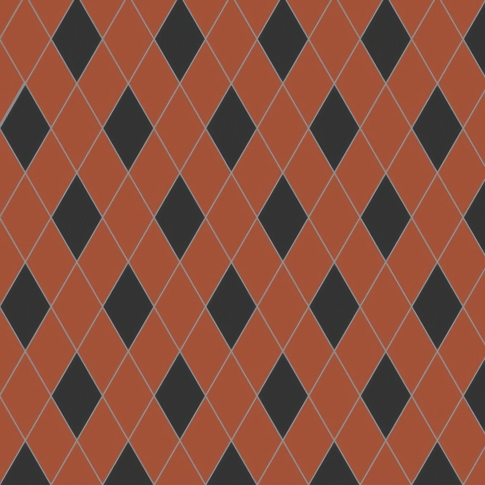 St Andrews black and red diamond patterned tile flooring featuring a bold red and black design