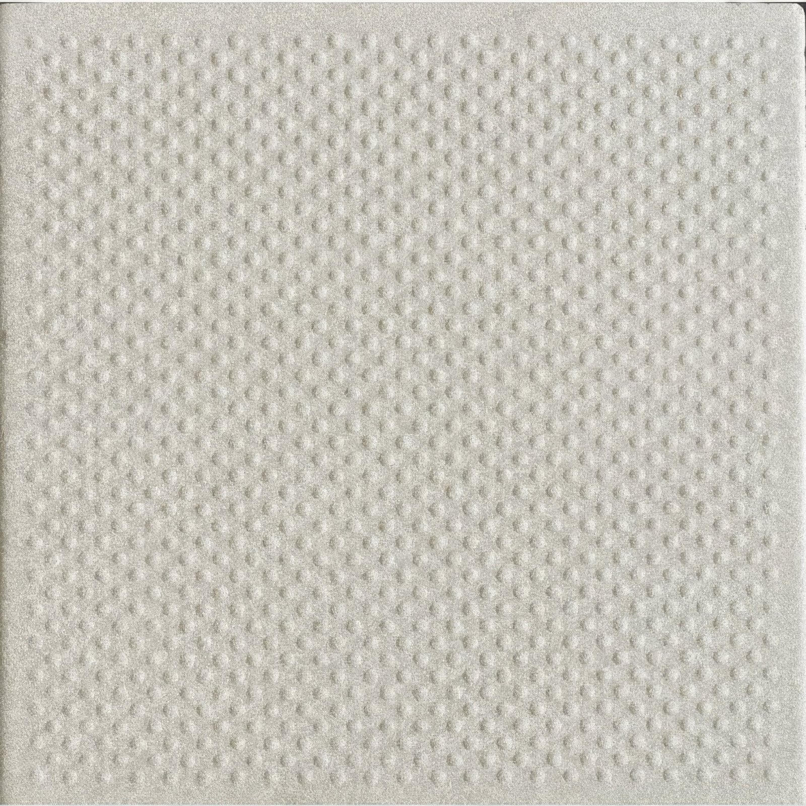 Steel grey pinhead quarry tile with light gray textured surface and uniform raised dot pattern measuring 148x148x9mm