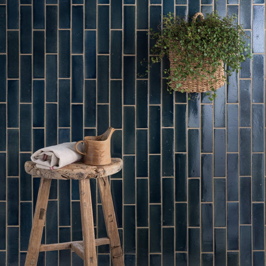 Stone Glaze Ceramic Atlantic Gloss Brick dark blue glazed brick tiles