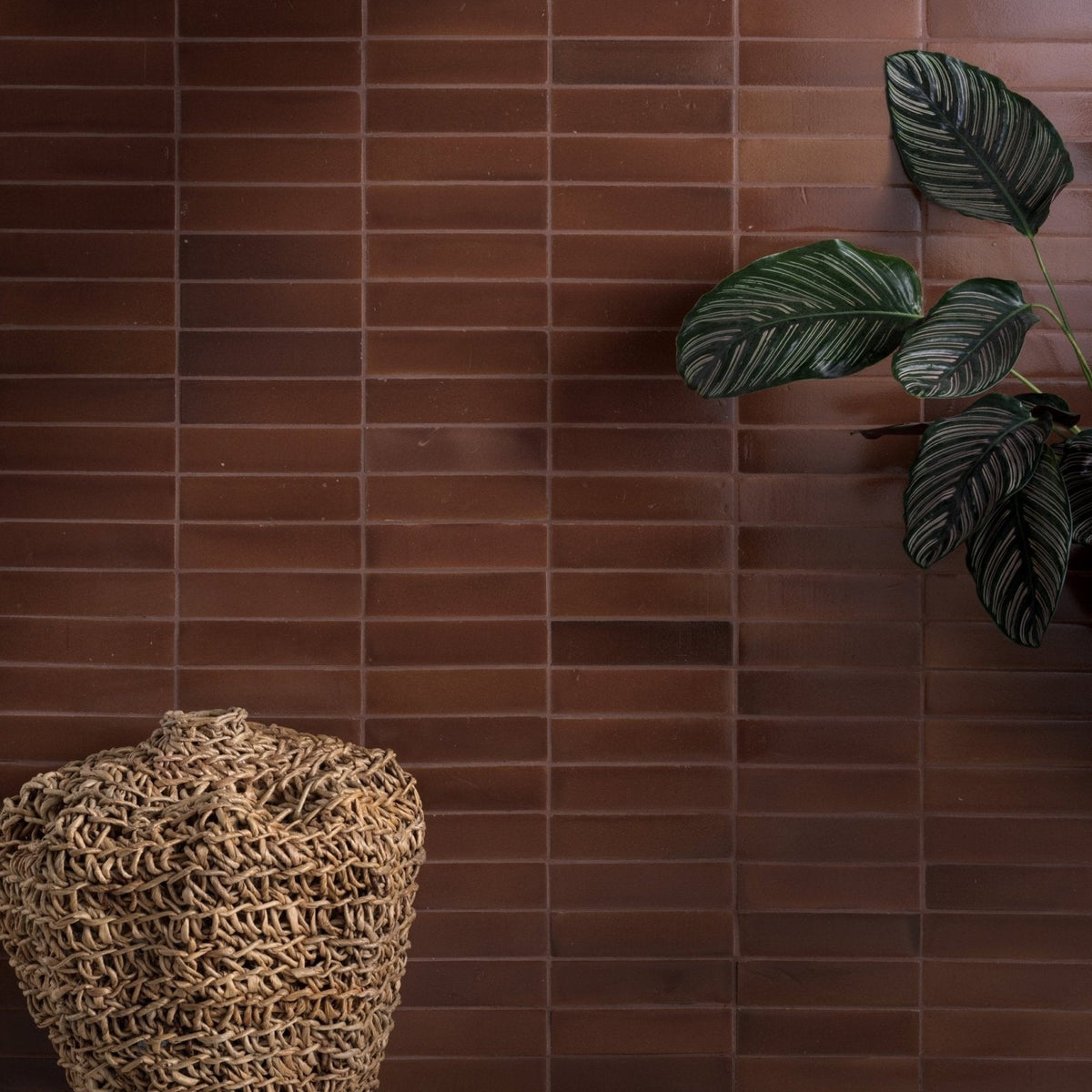 Stone Glaze Ceramic Cola Gloss Brick brown glazed brick tiles, detail