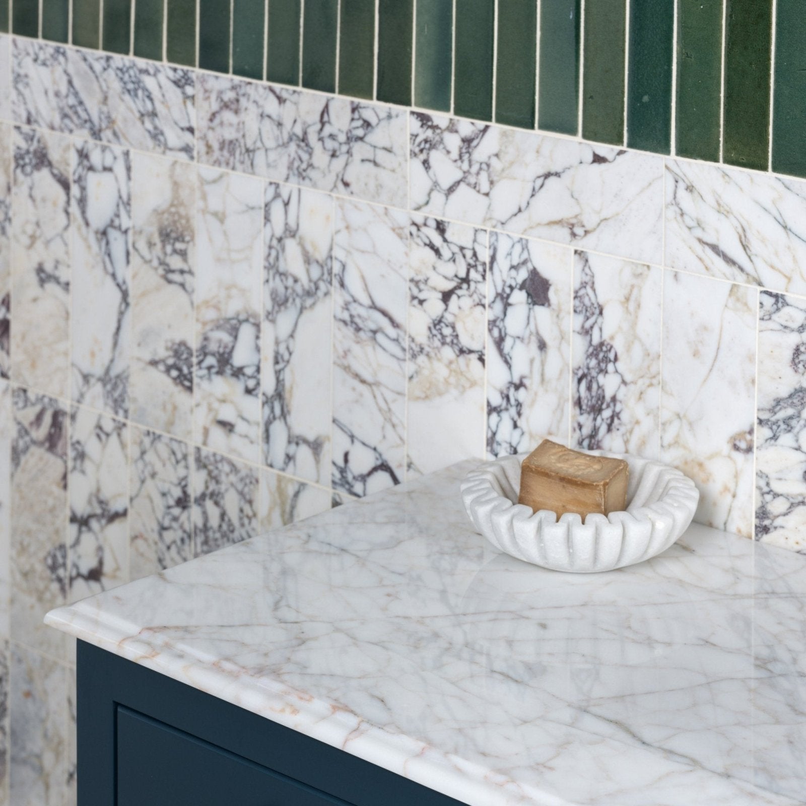 Stone Glaze Ceramic Petrol Green Gloss Brick